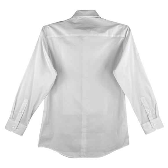 Alfani Dress Shirt Men's Medium 15-15.5 34/35 Pleated Panel Slim Fit White NEW - Picture 6 of 14